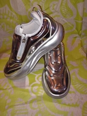 Azalea Wang Futuristic Silver Sneaker